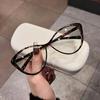 New Vintage Large Frame Women  Designer Cat Eye Anti-Blue Light Myopia Glasses Women Outdoor Travel Eyewear Oculos De Sol