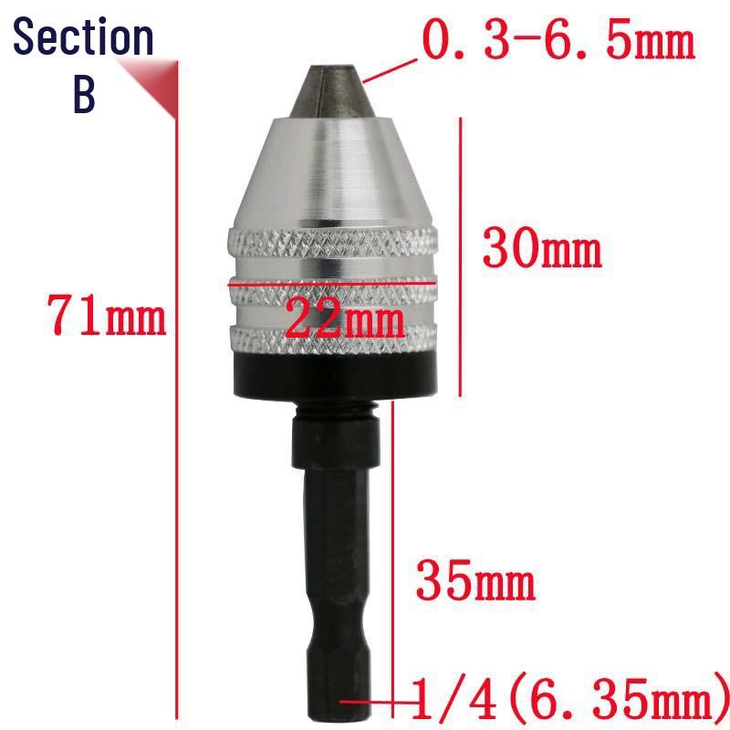 Quick-Change 0.3-13mm Self-Centering Three-Jaw Drill Chuck for Die Grinders and Hammer Drills