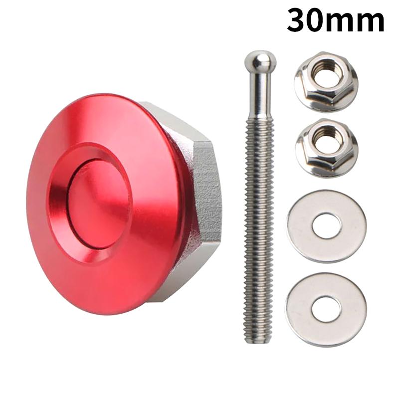 1Pcs 30/32Mm Car Push Button Bonnet Hood Pin Quick Release Latch Lock Clip Kit Aluminum Engine Exterior Parts Universal
