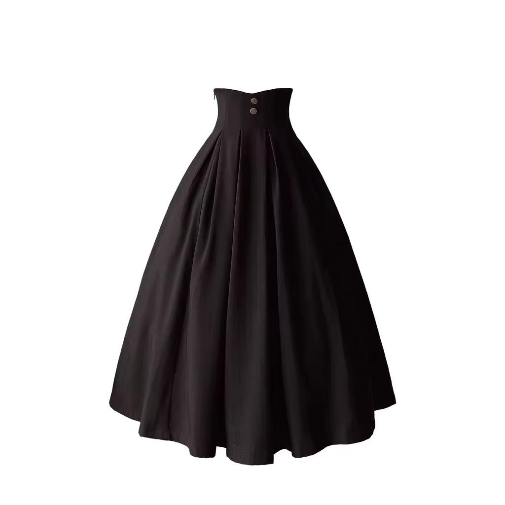 Autumn Winter Lolita Women's Y2K Half Skirt Elegant CLA Slim Fit Classical Simple Long Skirt Versatile