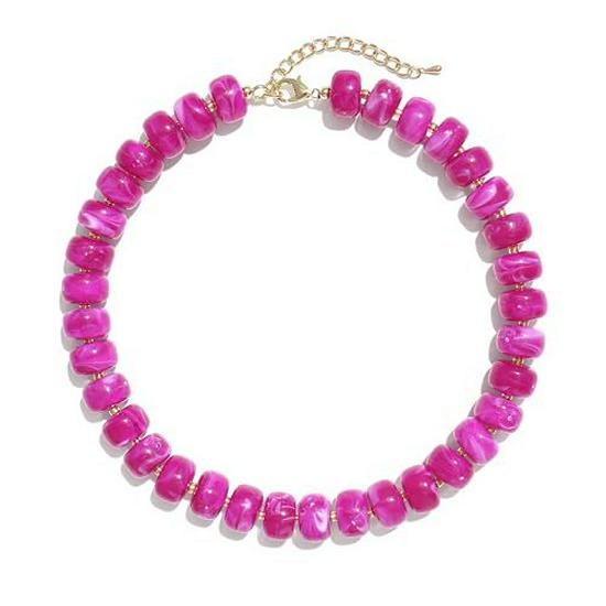 Bright Bohemian Beach Choker: Jelly-Colored Acrylic Resin Necklace for Women