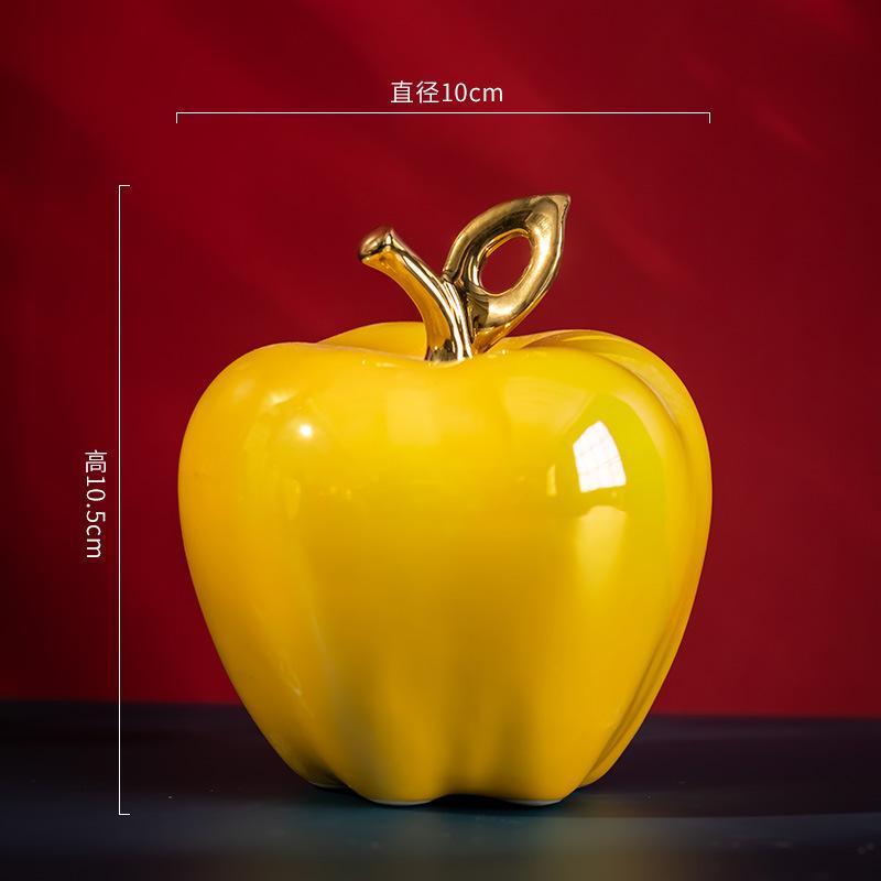 

Ceramic Apple Ornament Imitation Fruit Sculpture Craft for Living Room and Office Desktop Ceramic Apple Decor Home Decor Gifts