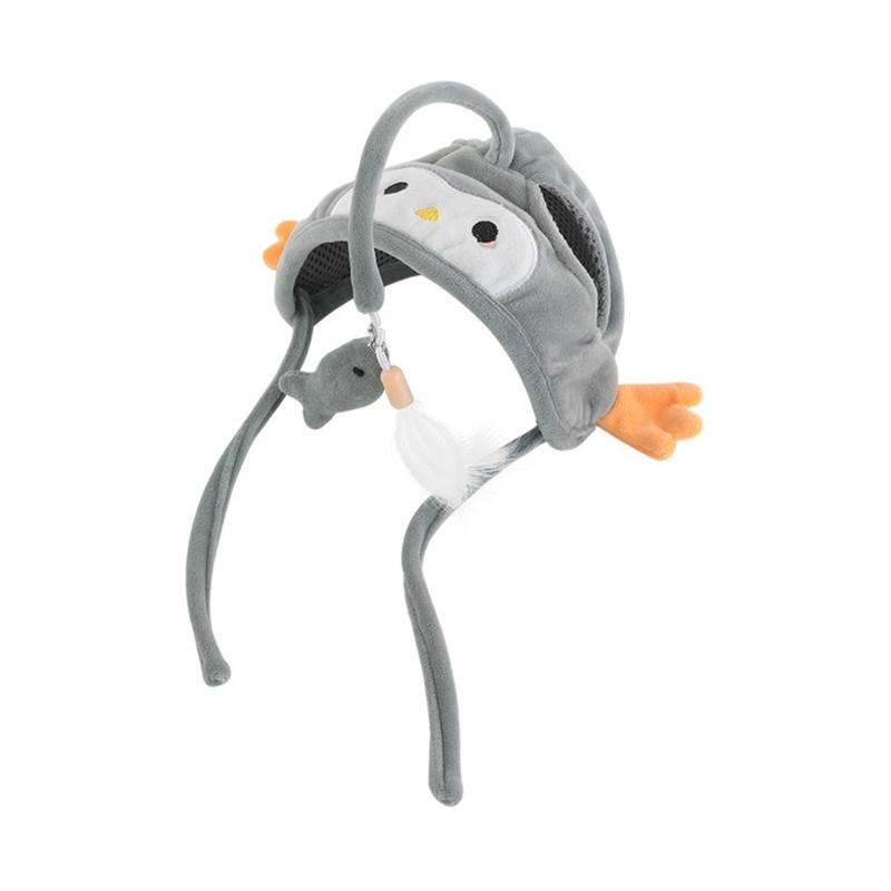 

Interactive Cat Toy Kitten Feather Wand Cute Pet Hat with Ear Hole Teaser Toy with Flexible Pole Gift for Kitten 1