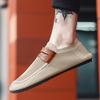 YRZL Round Toe Flat Shoes Solid Color Men Slip on Shoes Casual Breathable Comfortable Mens Mesh Loafer Shoes Outdoor Loafers Man