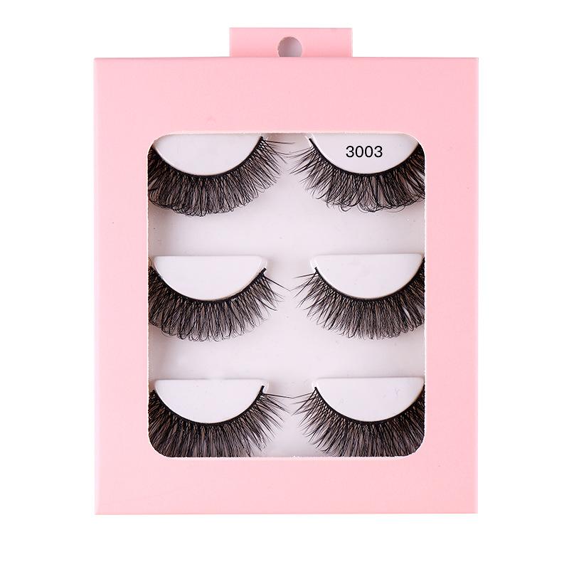 Roll 3 Pairs Of Chemical Fiber False Eyelashes Simulation Curled Thick Eyelashes