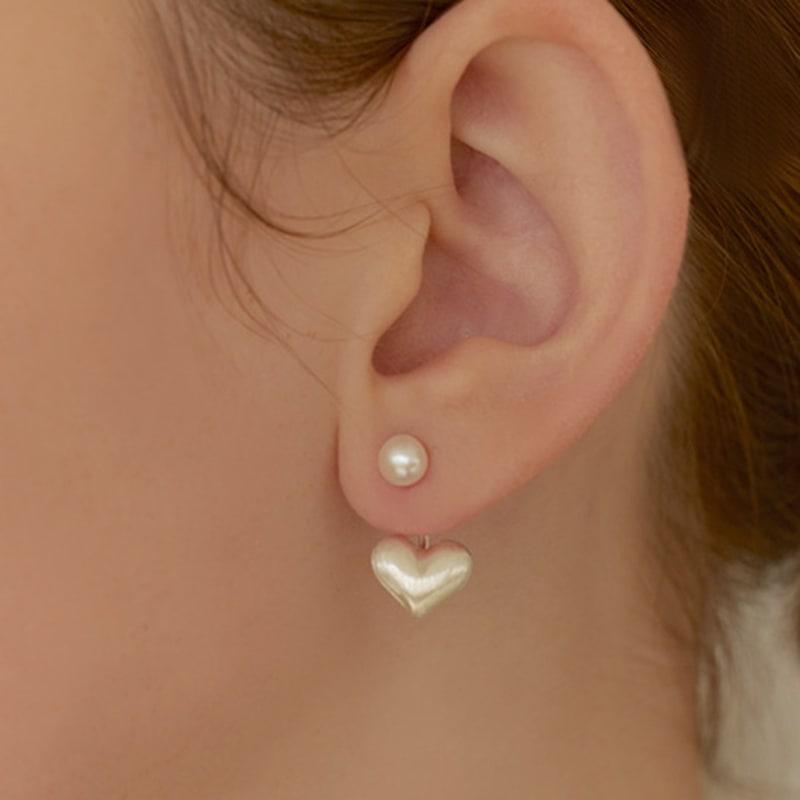 Lewe Two-way Pearl Heart Earring