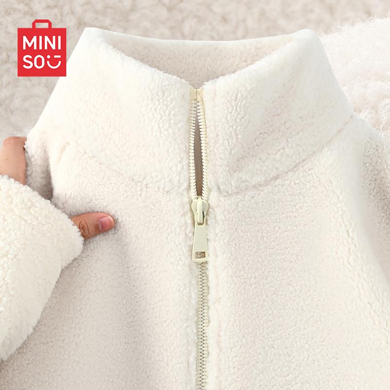 

MINISO Унисекс флисовая куртка в американском стиле со стойкой XL