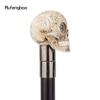 Yellow Resin Skull Head Walking Cane Fashion Decorative Steel Stick Gentleman Elegant Cosplay Cane Knob Crosier 92cm