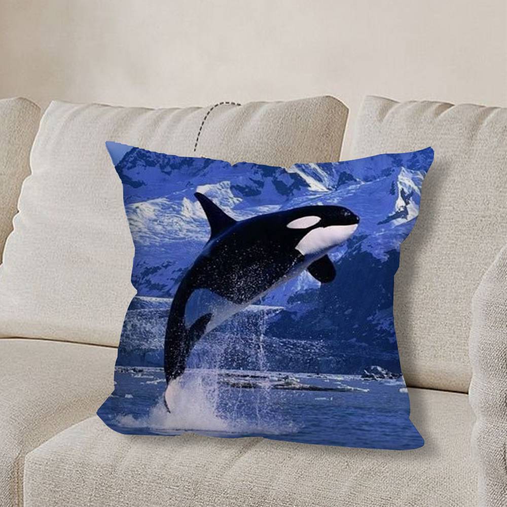 O-Orca Velryba W-Velryby Povlak na polštář Pohovka Obývací pokoj Ložnice Čelo postele Opěrka Polštář Čtvercový polštář Čas na zdřímnutí