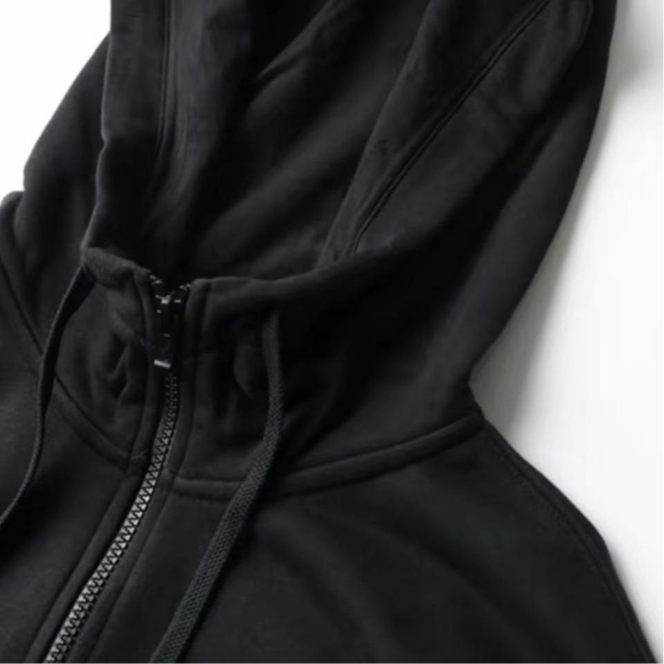 Nike Buchstabendruck Kapuzen-Reißverschluss Langarm-Sweatshirt Schnelltrocknend Bequem Lange Hose Lässiger Sportanzug Herren Sweatshirt, Hose BV2649-010+DD5004-010