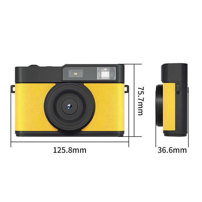 Retro CCD Camera with High-Definition Filter, Built-in Fill Light for Photography & Video Recording, Portable Mirrorless Design for Students