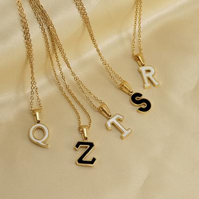 26 English Letter Necklace Women's Fashion Simple Shell Letter Pendant Collarbone Chain 2026