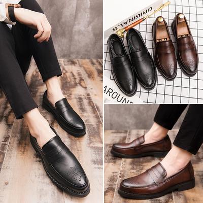 22 New Leather Shoes Breathable Youth British Round Head Business Dress Leather Shoes