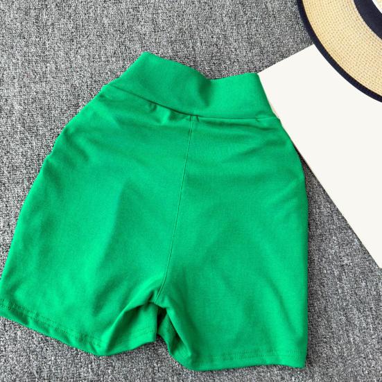 Women Shorts V-Shaped High Waist Design Pure Color Yoga Shorts Elastic Waistband Butt-Covering Summer Short