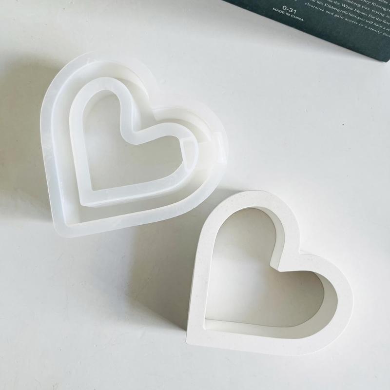 Heart Silicones Molds with Test Tube for Flower Vase Glass Planter Stations Stand Plant Stations Table Decorations
