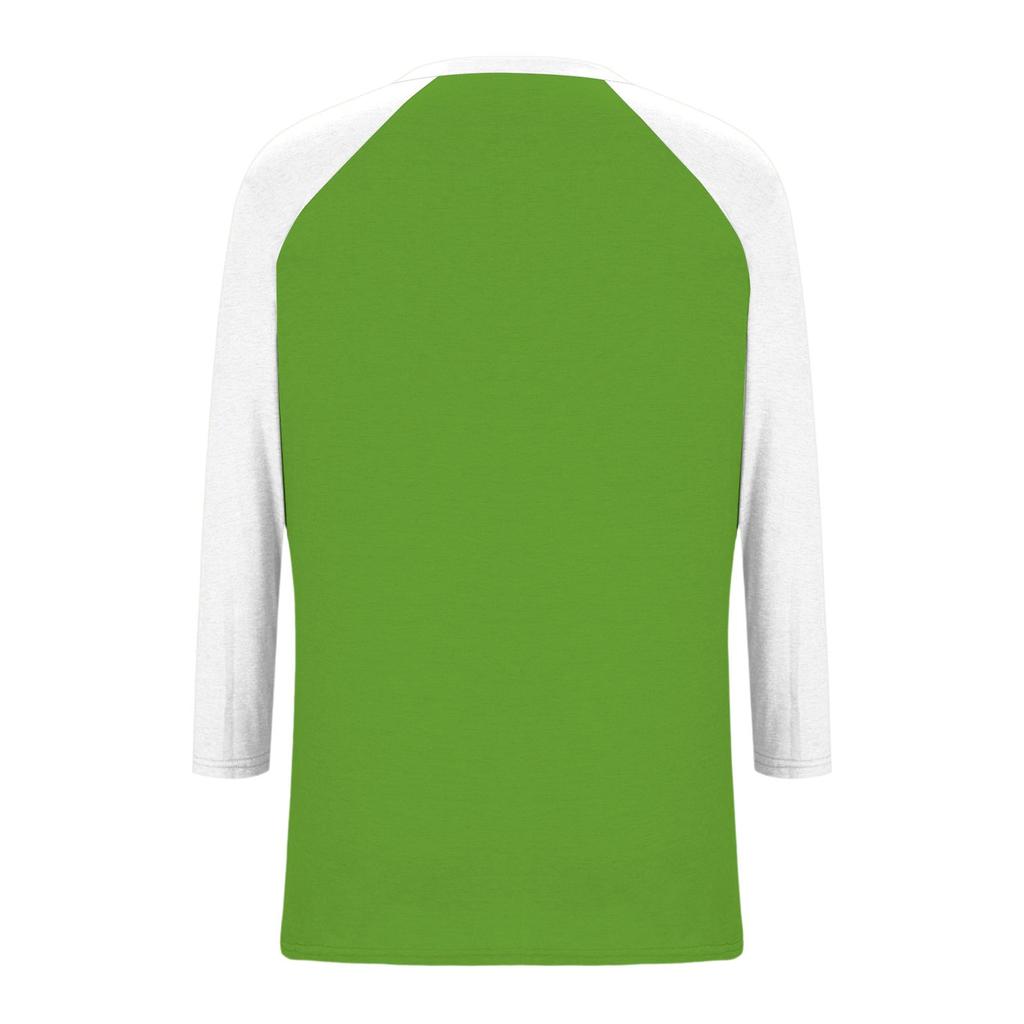 Women's Casual And Fashionable Patchwork V-Neck Top With Seven Quarter Sleeves Top