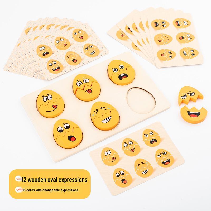 

Креативные блоки для сопоставления выражений яиц - Развивающая игрушка для детей 3-6 лет