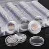 100Pcs/Box 17/20/25/27/30mm Transparent Round Coin Box Capsules Storage Coin Collection Holder Containers Home Supplies