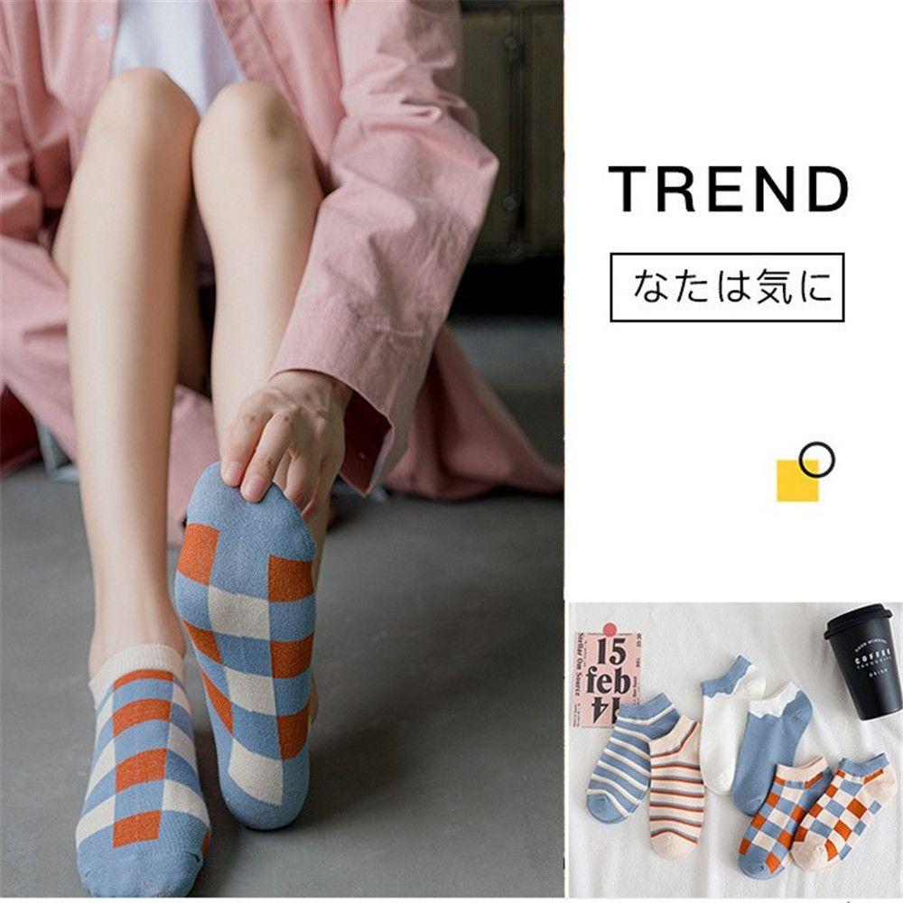 Women's Lovely Fresh Striped Plaid Socks Ankle Socks Short Socks Breathable