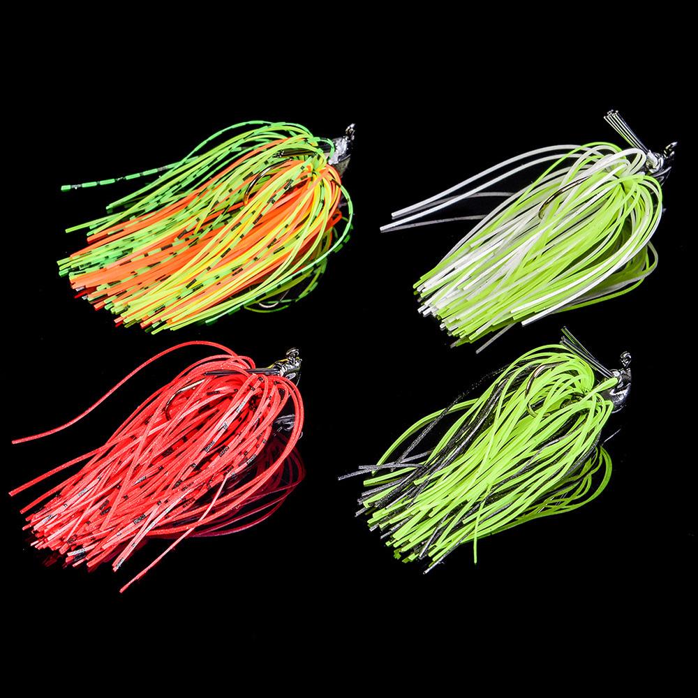 Fishing Buzz Bait with Silicone Skirt, Strong Jig Hook, 7G and 10G Spinnerbait Bait for Anglers