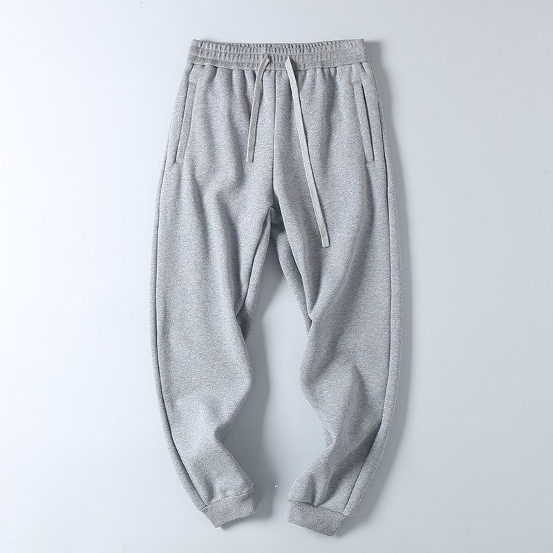 Export Men's Export Tail Goods Fall and Winter Fleece-lined Heattech Ankle-Tied Sweatpants Fashion Trendy Loose Casual Sports Trousers