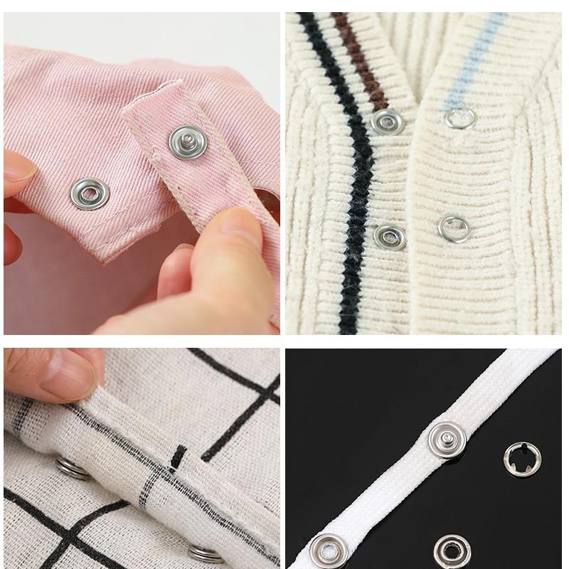 100Pcs Button Claw Set Metal Sewing Buttons Pressure Plier Plastic Pliers Snap Fasteners With Box