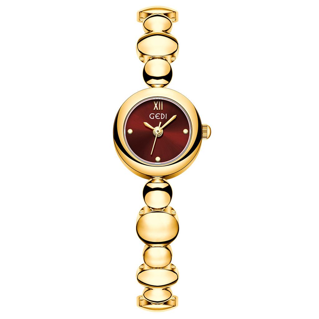 Vintage Womens Watch With Metal Bead Chain Quartz For Office Wear