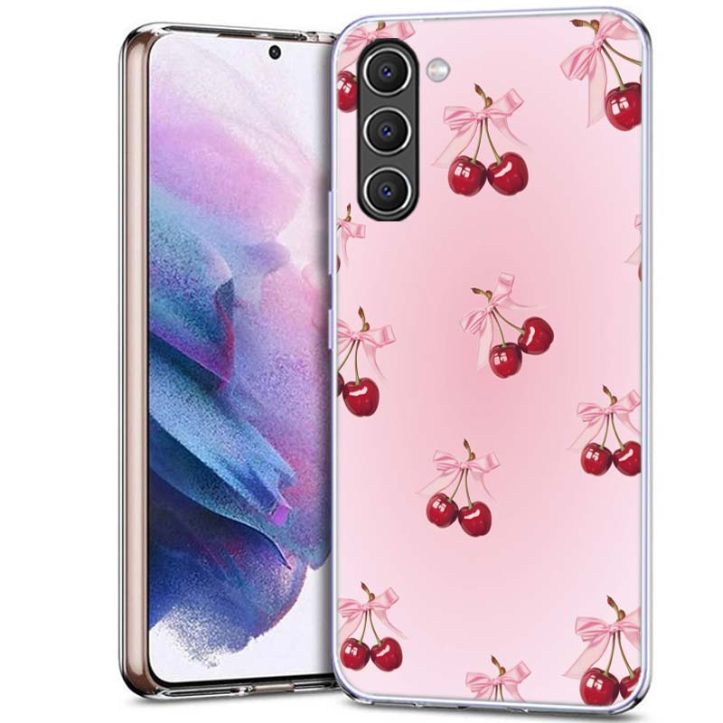 Cherry Bow Phone Case for Samsung A54 A14 A24 A34 A17 A37 A57 A55 A35 A25 A15 A13 A23 A33 A53 A07 A05S A04S A03 A73 Galaxy Note