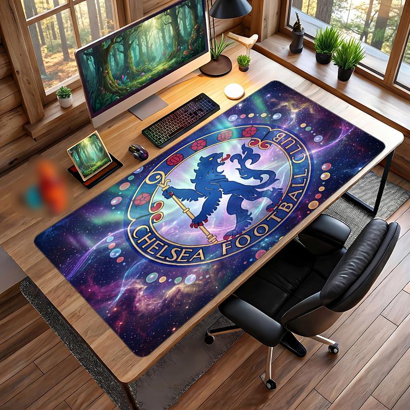 Tappetino per Mouse Grande Stampato Chelsea FC, Tappetino da Scrivania Gaming Morbido in Gomma Antiscivolo per Decorazione Ufficio Laptop Computer