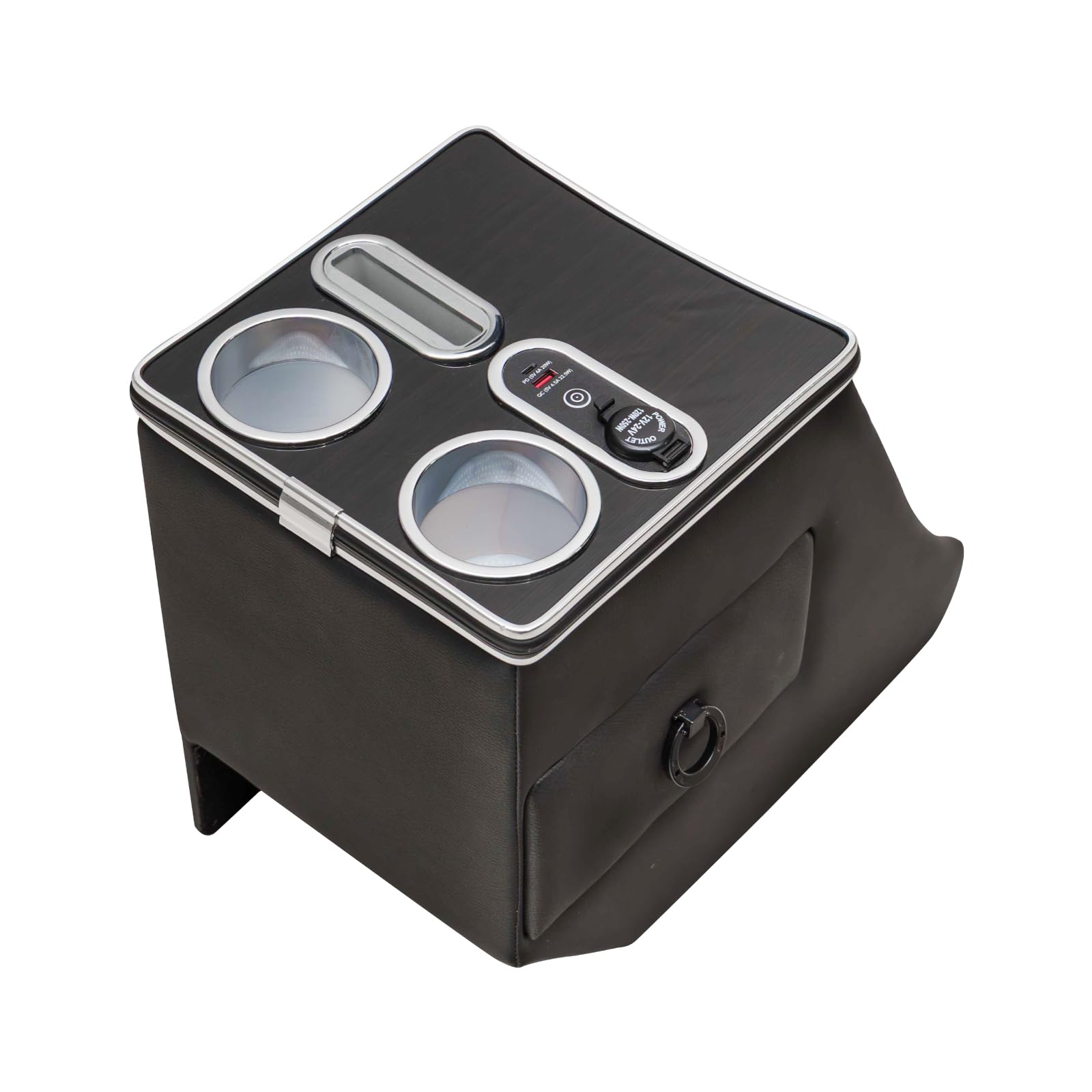 

CRAFTWORKS Spacia Консольный бокс Настраиваемая центральная консоль с подстаканником, отсеком для мелких предметов, подставкой для напитков и смартфона, LED и беспроводной зарядкой (MK54S/MK94S), Подлокотник, чёрный