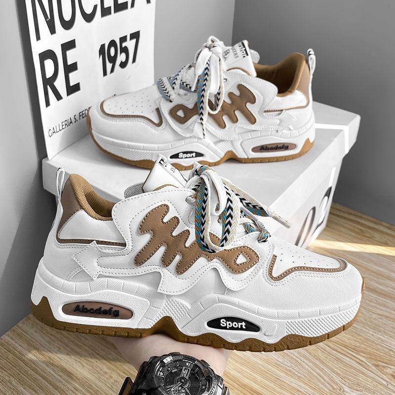 

Shoes men s spring new trendy versatile breathable little white shoes platform sports casual running shoes men s 44