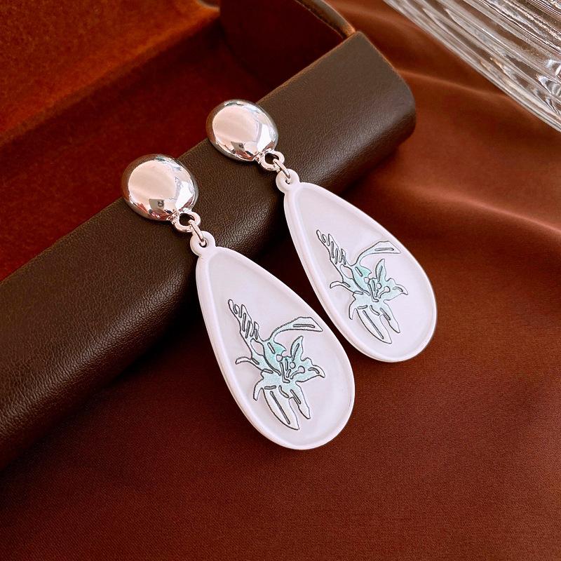 Boucles d'oreilles Guofeng Aiguille d'argent Zircon Franges Rétro Luxe Léger Haut de gamme Boucles d'oreilles Puces Niche Polyvalentes