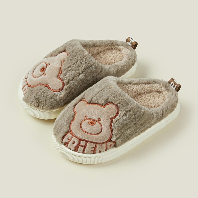 כפכפי כותנה לילדים נעלי הורה-ילד בנות מקורה חמות ללא החלקה חמוד ילדים גדולים ילדים נעלי בית לגברים