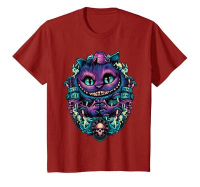 T-shirt Alice au Pays des Merveilles Chat du Cheshire Tout le Monde est Fou Ici