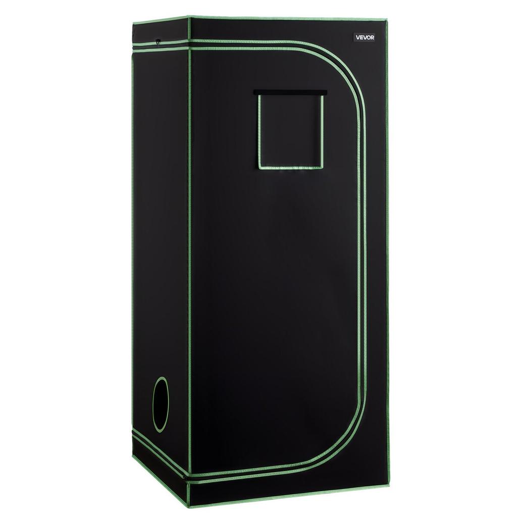 Indoor Grow Tent, 80 x 80 x 180 cm, 600D High Reflective Mylar, Indoor Plant Tent with Observation Window, Floor Tray & Zipper, Heavy Duty Growing