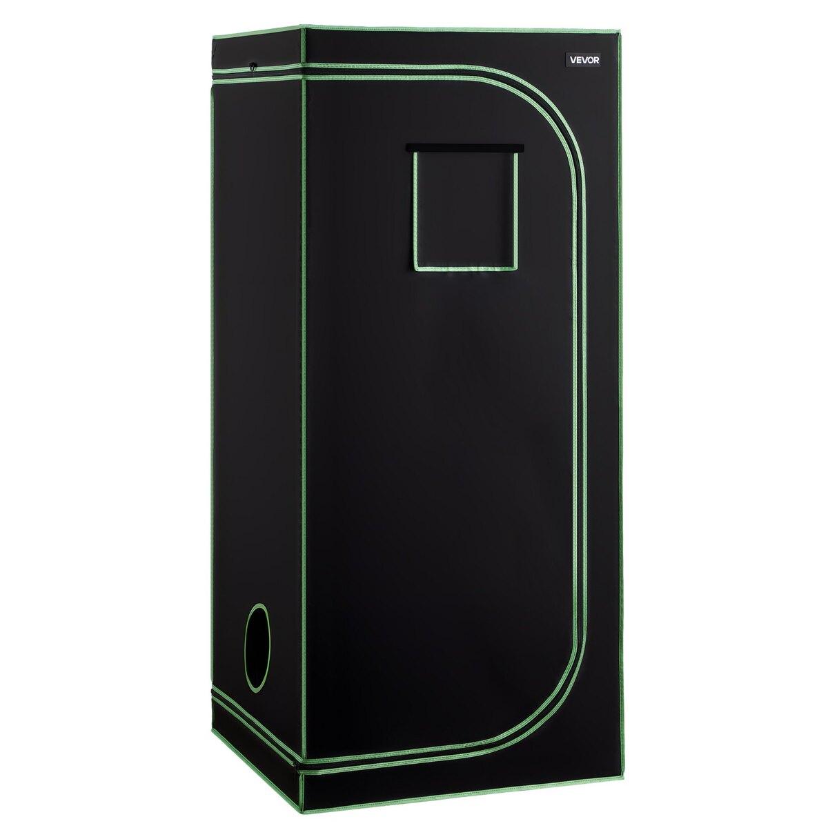 Cort de Cultivare Interior, 80 x 80 x 180 cm, Mylar Reflectorizant Înalt 600D, Cort pentru Plante de Interior cu Fereastră de Observare, Tavă Inferioară & Fermoar, Cultivare Rezistentă