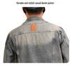 Men's Plus Size Retro Denim Jacket with Turn-Down Collar and Multi-Pockets for Spring