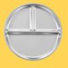 Stainless Steel Kids Plates Portion Control Compartment Trays Divided Meal Plate