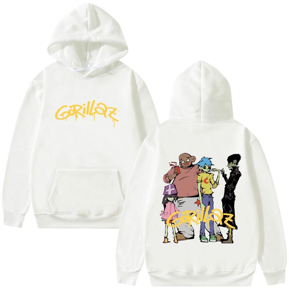 Alternative Rock Band Gorillaz Hoodie Men Women Fashion Vintage Pullover Hoodies Men's Gothic Oversized Cool Streetwear