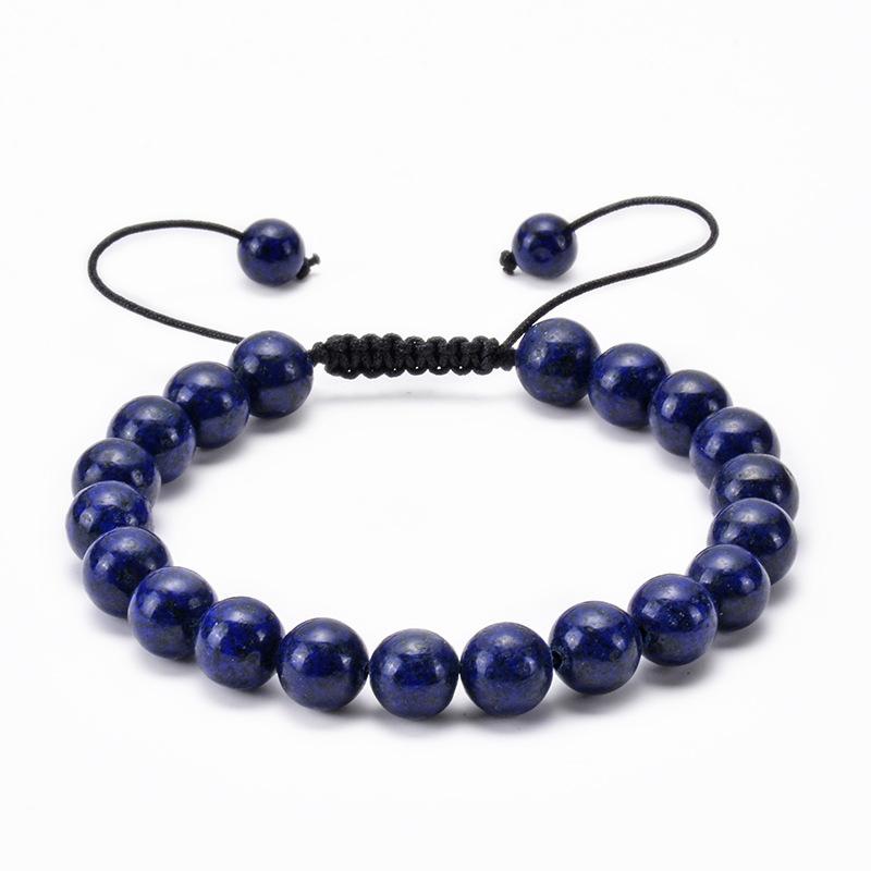 Fashion Woven Adjustable Bangle 8mm Natural Tiger Eyes Lava Rock Protection HANDMADE Bracelet Men's Gift
