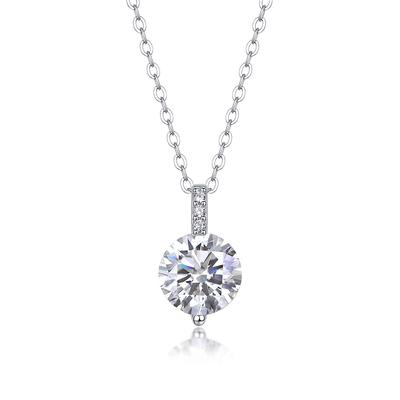 S925 Silber Halskette 2 Karat Moissanite Kette Ins Wind Schlüsselbein Kette Anhänger