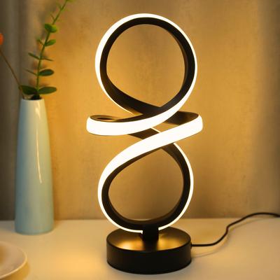 Kreative spiralförmige LED-Tischlampe, in 3 Farben einstellbar, USB-Stromversorgung, geeignet für Schlafzimmer zu Hause, Büros und Arbeitszimmer
