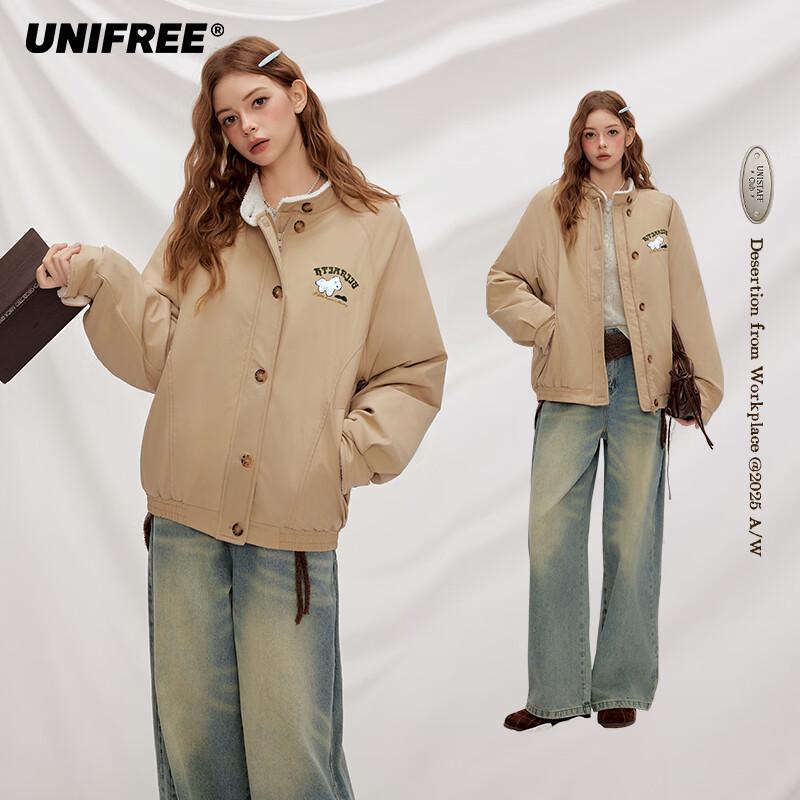 

UNIFREE Winter Stand Collar Lamb Wool Padded Jacket S