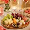 100Pcs Disposable Fruit Picks, Cocktail Picks with Decorative Leaves Flower Tips, Bamboo Skewers for Fruits Cakes Cocktails Snacks