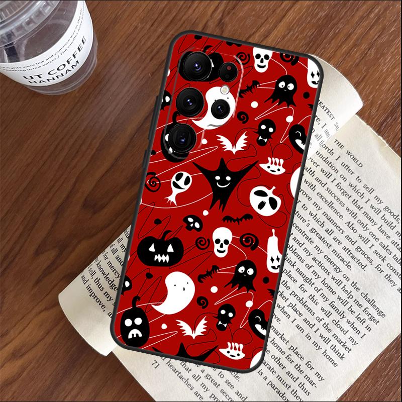 Cute Halloween Ghost Bat Phone Case For Samsung Galaxy S25 S24 S23 S22 S21 Ultra S9 S10 Plus S20 FE Funda Cover Shell