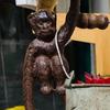 Monkey Shape Plant Bracket Anti-deform Iron Wind Chimes Wall Plant Hook for Yard