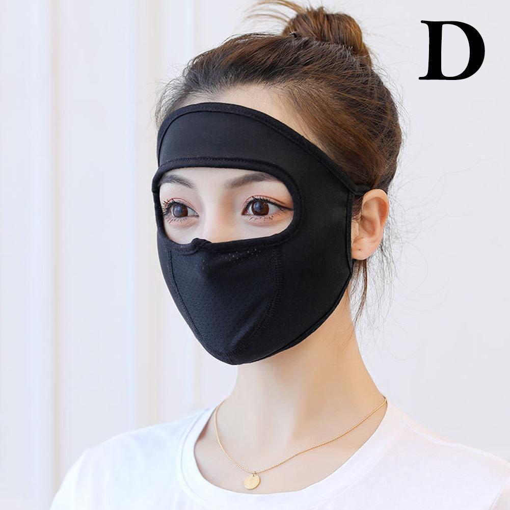 Summer Sunscreen Ice Silk Mask Sun Protection Anti-UV Thin Breathable Dustproof Outdoor Cycling Full Face Coverage