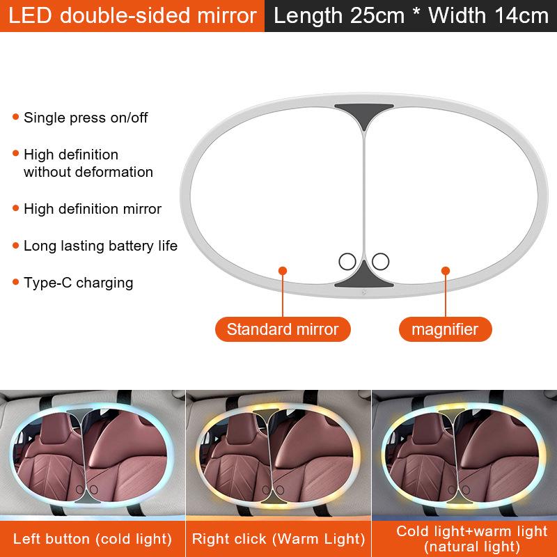 

Car Passenger Sun Visor Vanity Mirror with LED Touch Light - HD Makeup Mirror белый