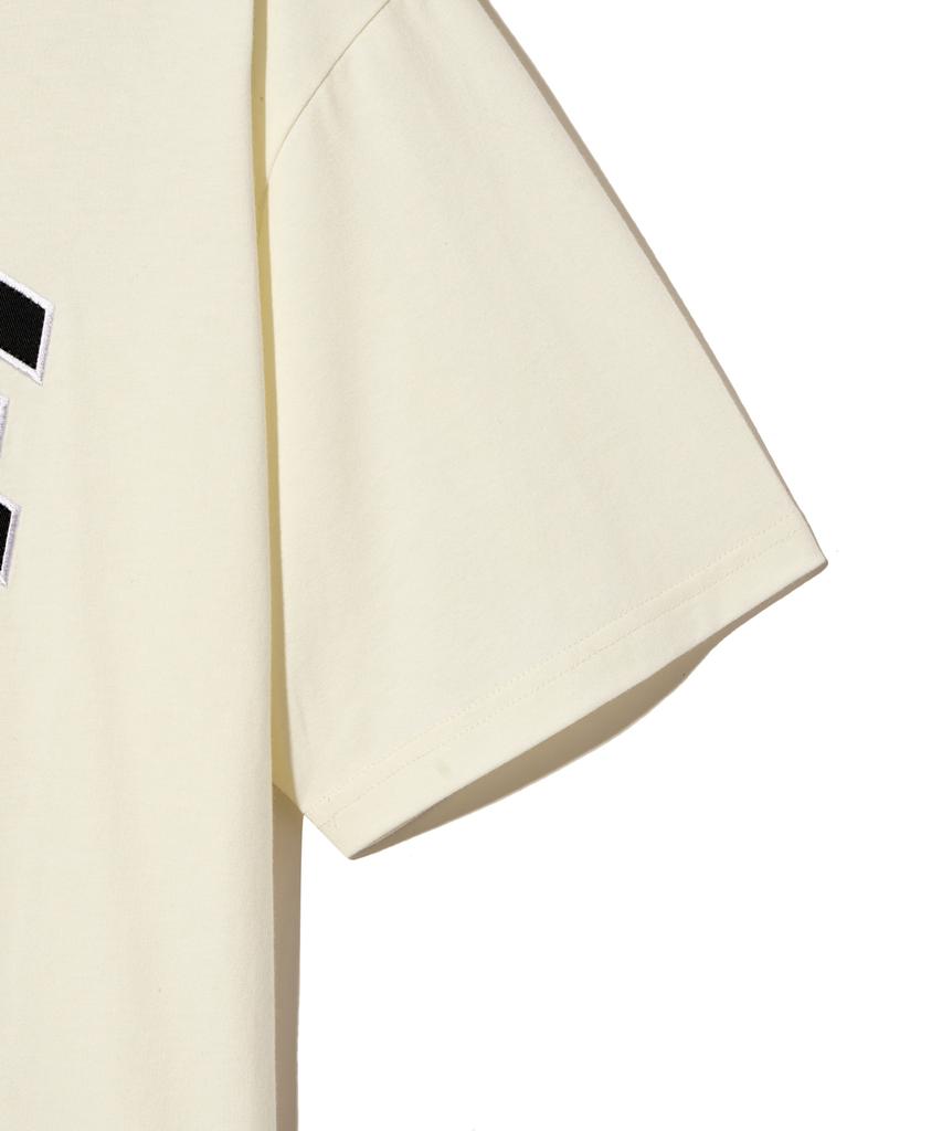 YALE Two-Tone Arch Short Sleeve T-Shirt Cream
