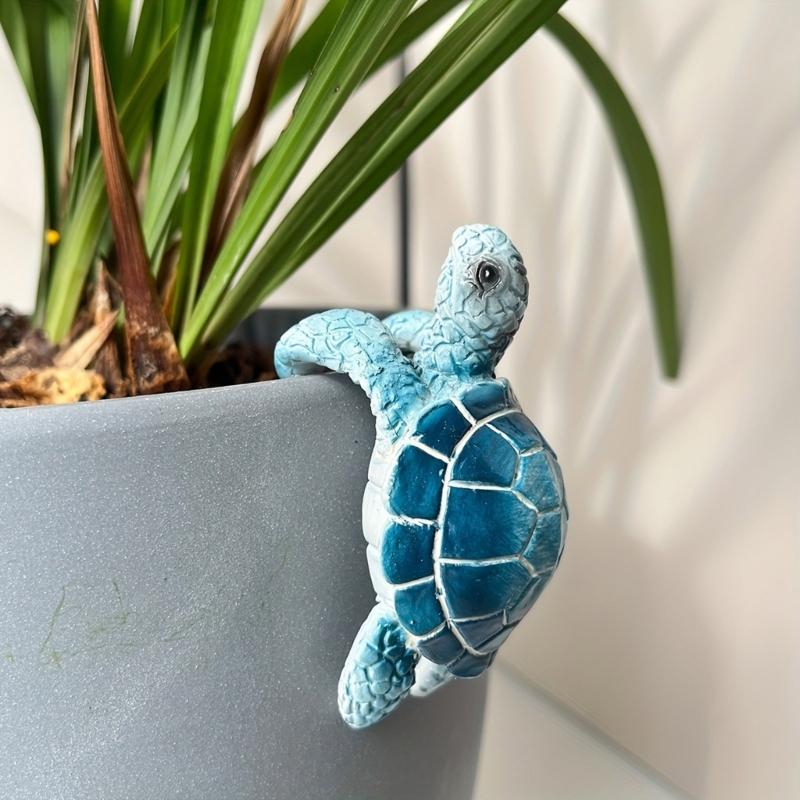 Whimsical Tortoises Figurine Planter, Resin Hanging Garden Outdoor Accent Ornaments for Pots and Home Decoration Garden